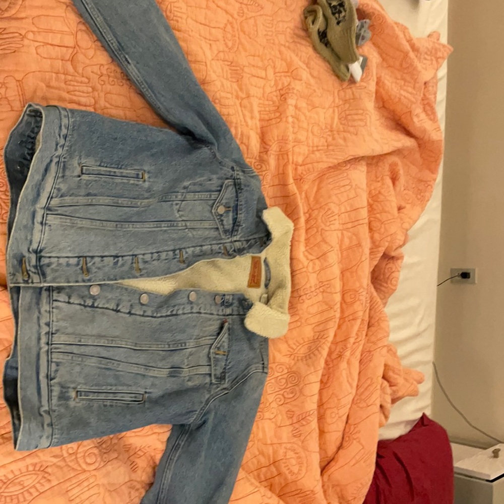 Levi Strauss denim lined jacket size large barely worn